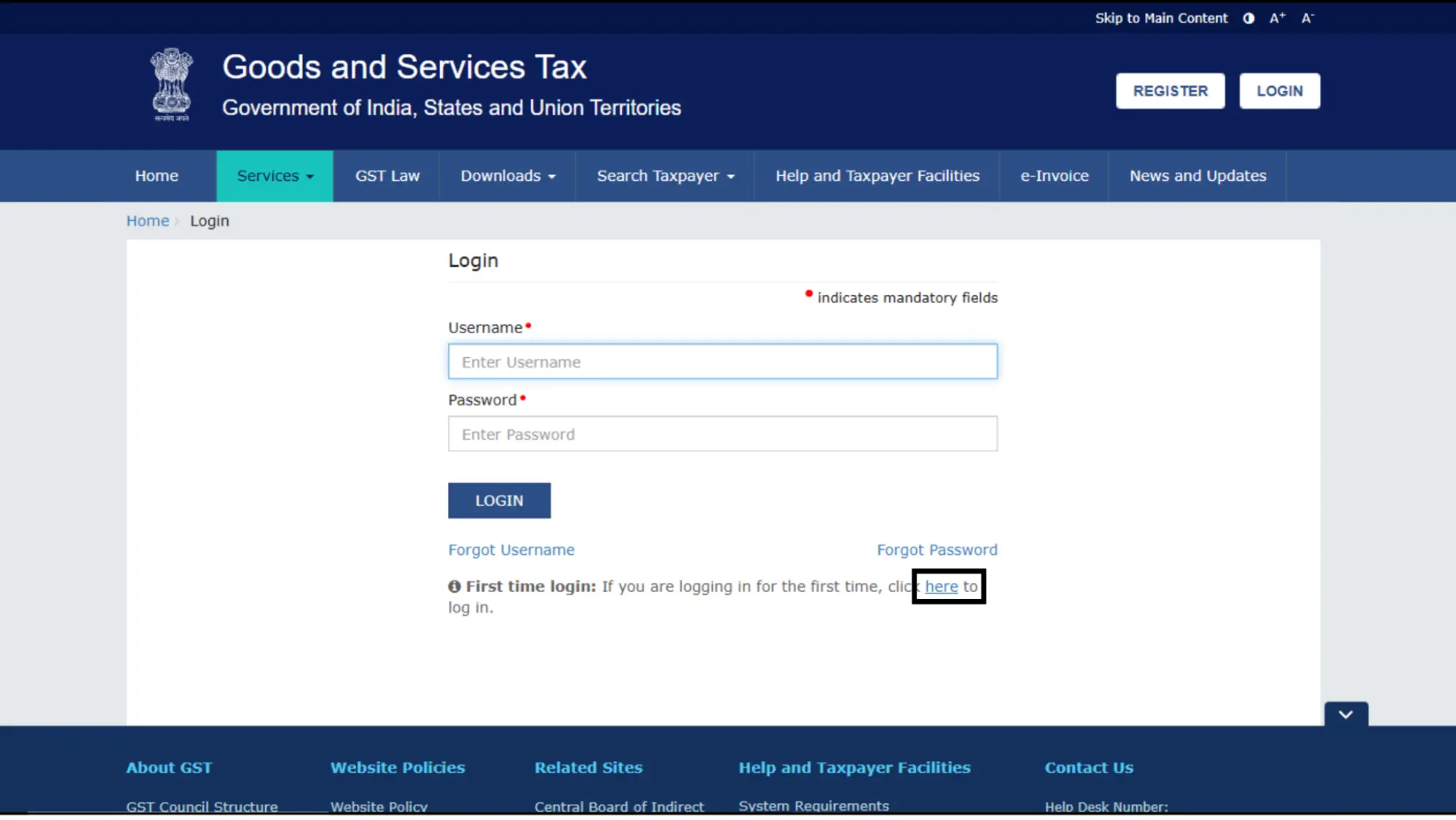 Enter Credentials and Captcha – Step 3